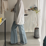 【ハモミシノオトナフク】Denim Seam Flare PT