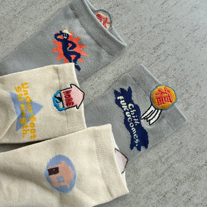 【ハモミシノオトナフク】Japanese Proverbs Short Socks
