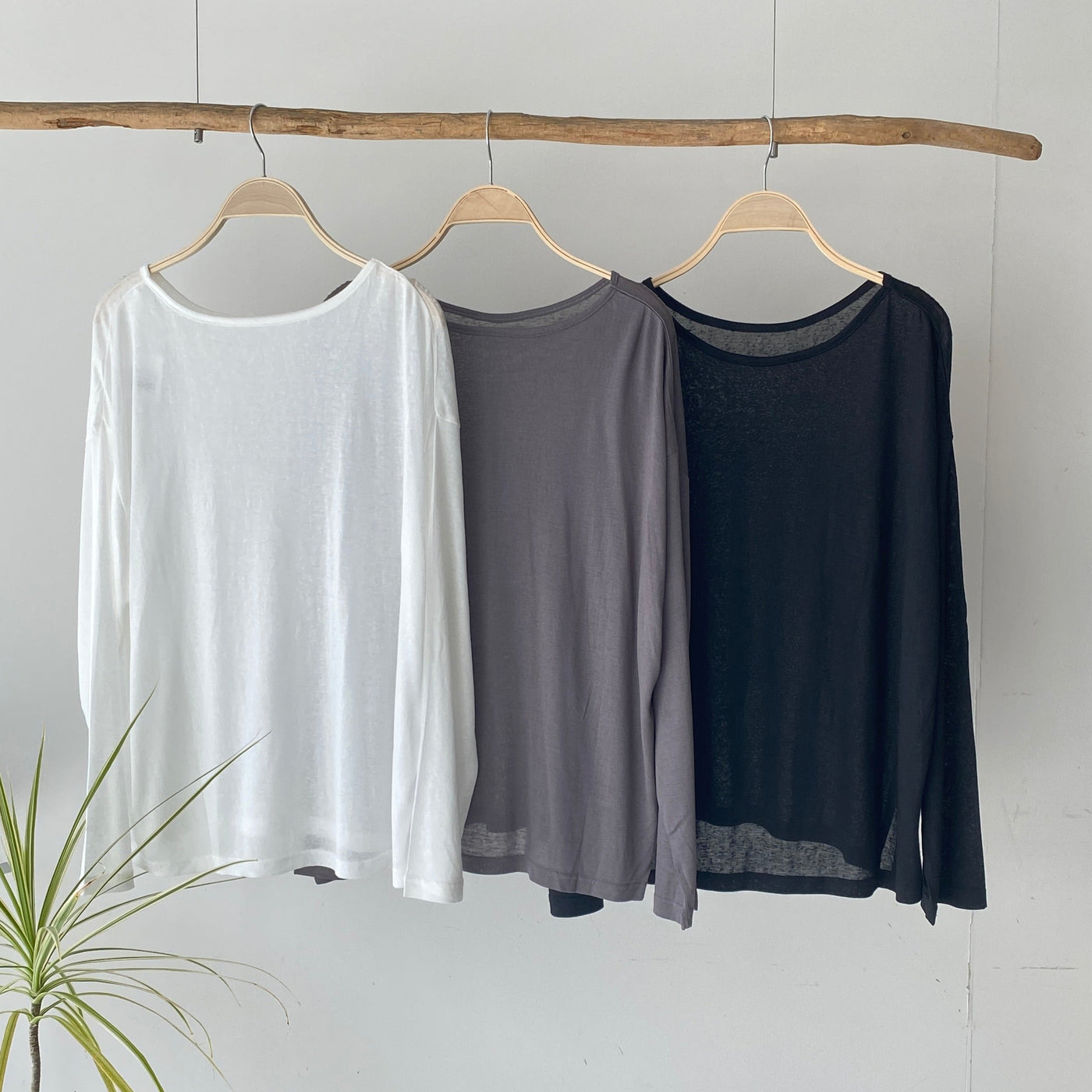 【ハモミシノオトナフク】Opal Jesey Sheer LongT
