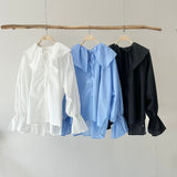 【ハモミシノオトナフク】Broadcloth ruffle blouse
