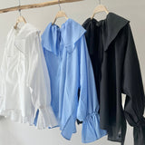 【ハモミシノオトナフク】Broadcloth ruffle blouse