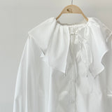 【ハモミシノオトナフク】Broadcloth ruffle blouse