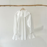 【ハモミシノオトナフク】Broadcloth ruffle blouse