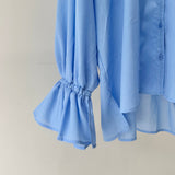 【ハモミシノオトナフク】Broadcloth ruffle blouse