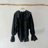 【ハモミシノオトナフク】Broadcloth ruffle blouse
