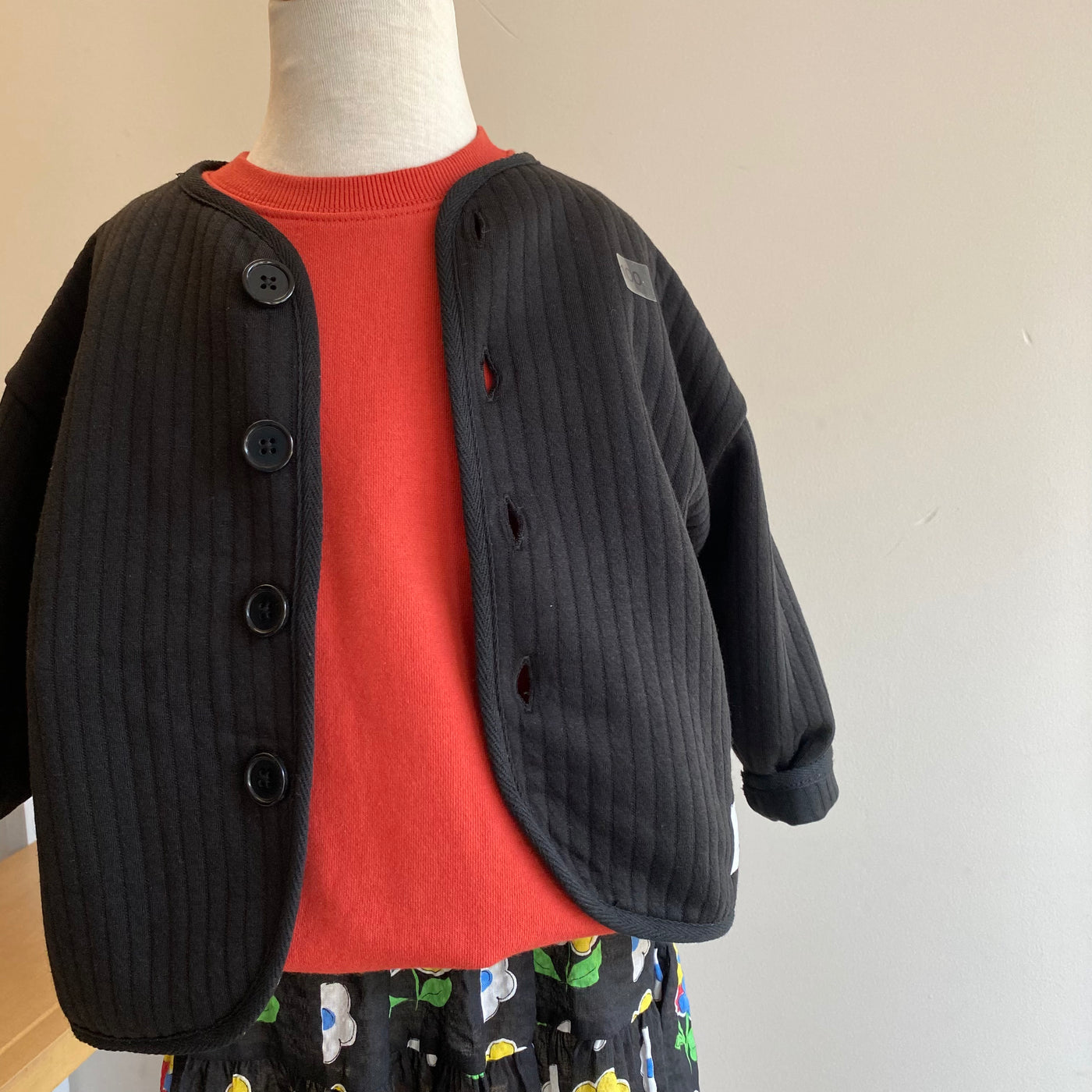 quilted collarless jacket(100.120.140)