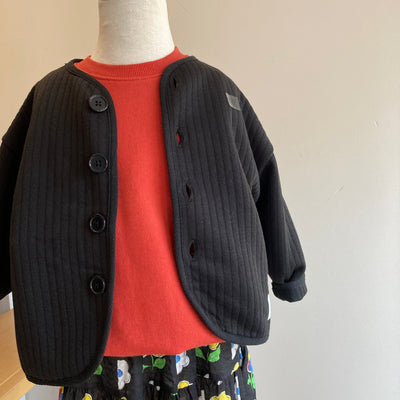 quilted collarless jacket(100.120.140)