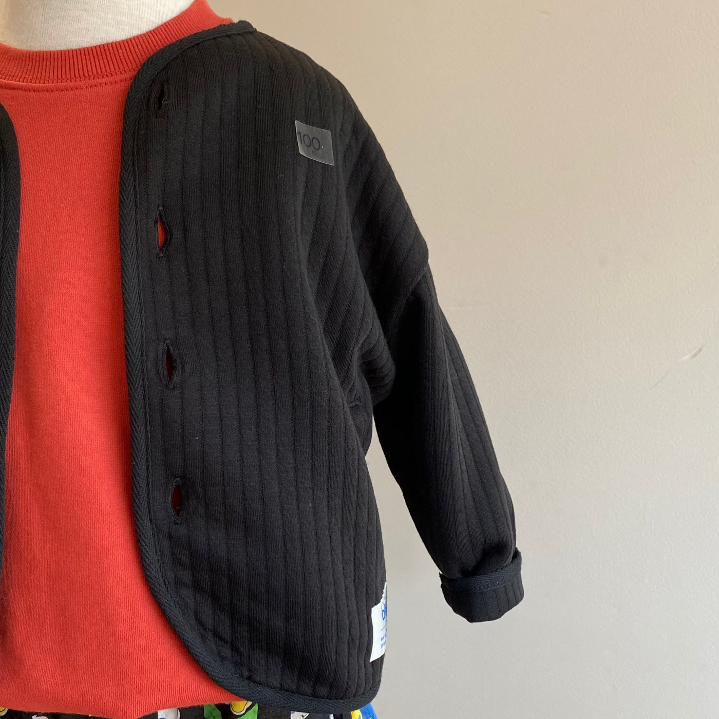 quilted collarless jacket(100.120.140)