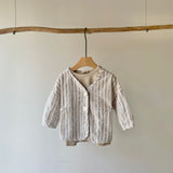 【hamomisi】Striped linen cardigan(80~120)