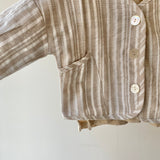 【hamomisi】Striped linen cardigan(80~120)