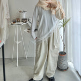 【ハモミシノオトナフク】Asymmetrical pullover  lace trim