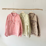 【ハモミシノオトナフク】Chemical color oversized denim jacket