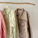 【ハモミシノオトナフク】Chemical color oversized denim jacket