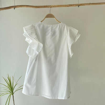 Pleated sleeve blouse【ハモミシノオトナフク】