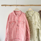 【ハモミシノオトナフク】Chemical color oversized denim jacket