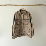 【ハモミシノオトナフク】Chemical color oversized denim jacket