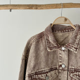 【ハモミシノオトナフク】Chemical color oversized denim jacket