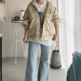 【ハモミシノオトナフク】Chemical color oversized denim jacket