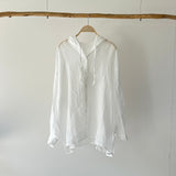 【ハモミシノオトナフク】Sheer Washed Hooded Shirt