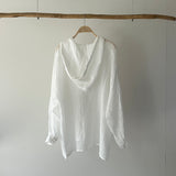 【ハモミシノオトナフク】Sheer Washed Hooded Shirt