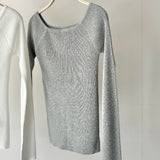 【ハモミシノオトナフク】ribbed knit pullover