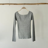 【ハモミシノオトナフク】ribbed knit pullover