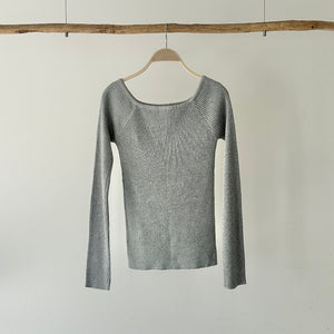 【ハモミシノオトナフク】ribbed knit pullover