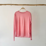 【ハモミシノオトナフク】Slub-style sheer crew neck top