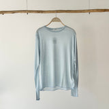 【ハモミシノオトナフク】Slub-style sheer crew neck top