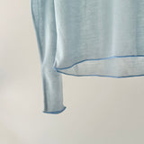 【ハモミシノオトナフク】Slub-style sheer crew neck top