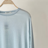 【ハモミシノオトナフク】Slub-style sheer crew neck top