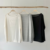 【ハモミシノオトナフク】Sheer print oversized long-T