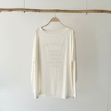 【ハモミシノオトナフク】Sheer print oversized long-T