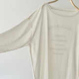 【ハモミシノオトナフク】Sheer print oversized long-T