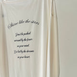 【ハモミシノオトナフク】Sheer print oversized long-T