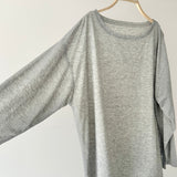 【ハモミシノオトナフク】Sheer print oversized long-T