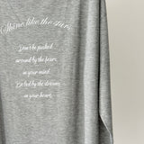 【ハモミシノオトナフク】Sheer print oversized long-T