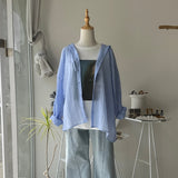 【ハモミシノオトナフク】Sheer Washed Hooded Shirt