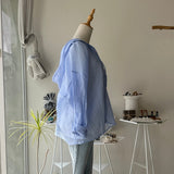 【ハモミシノオトナフク】Sheer Washed Hooded Shirt