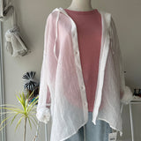 【ハモミシノオトナフク】Sheer Washed Hooded Shirt