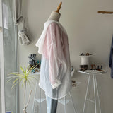 【ハモミシノオトナフク】Sheer Washed Hooded Shirt