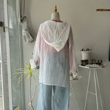 【ハモミシノオトナフク】Sheer Washed Hooded Shirt