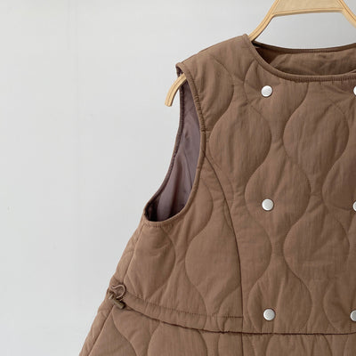 【ハモミシノオトナフク】Quilted flared vest