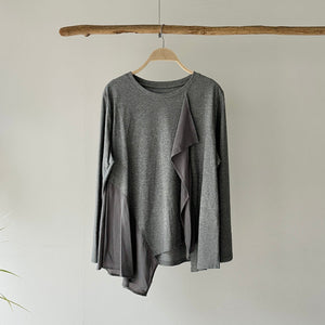 【ハモミシノオトナフク】Mixed-Material Frill PO