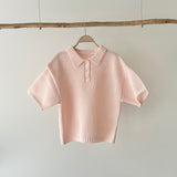 【ハモミシノオトナフク】Mesh polo knit shirt