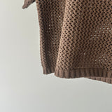 【ハモミシノオトナフク】Mesh polo knit shirt