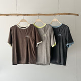 【ハモミシノオトナフク】Embroidered Tuck T-Shirt