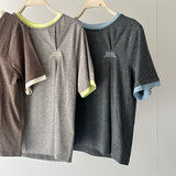 【ハモミシノオトナフク】Embroidered Tuck T-Shirt