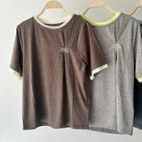 【ハモミシノオトナフク】Embroidered Tuck T-Shirt