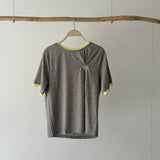 【ハモミシノオトナフク】Embroidered Tuck T-Shirt